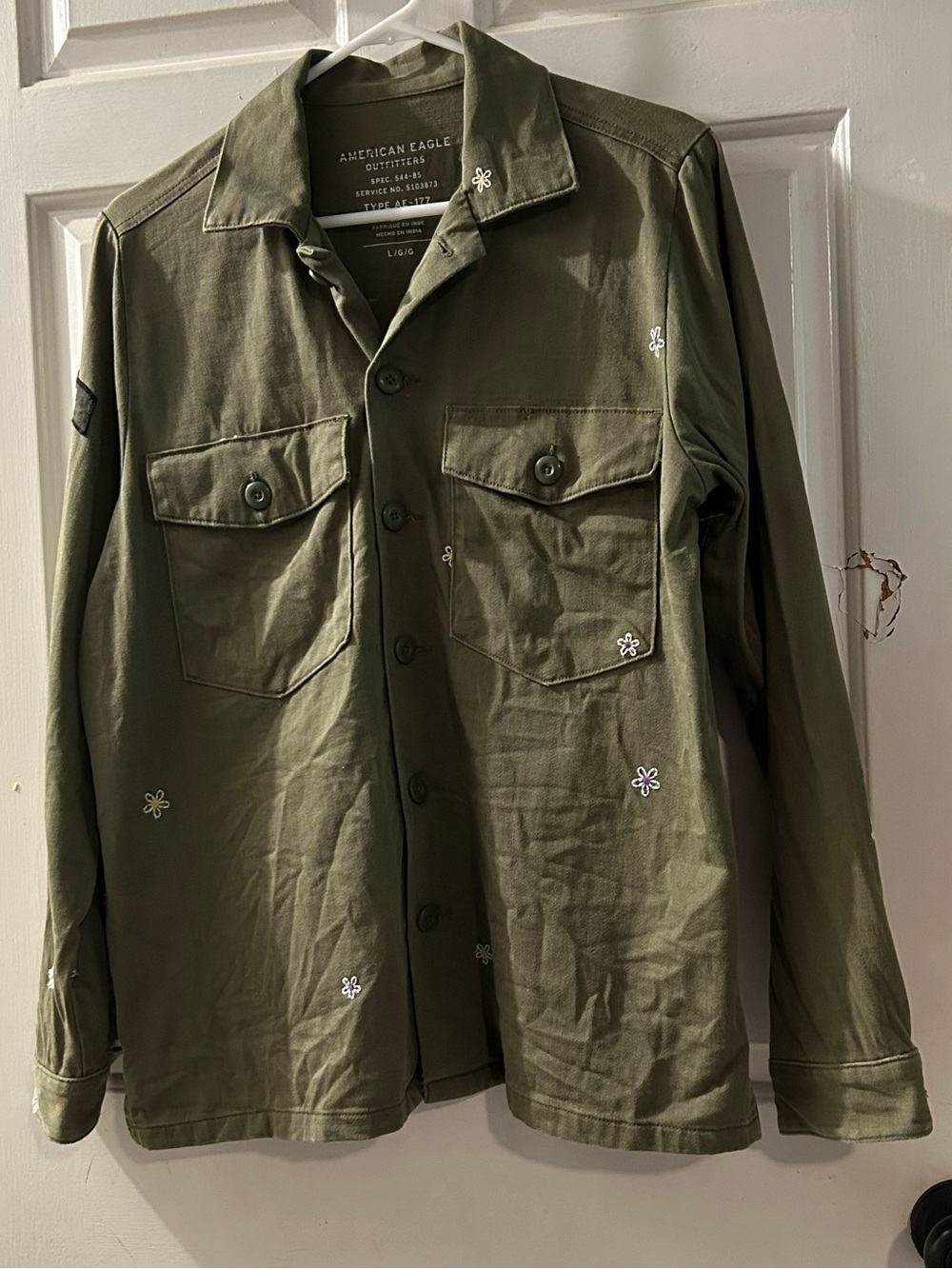 American Eagle Outfitters Olive Green Military Field Jacket